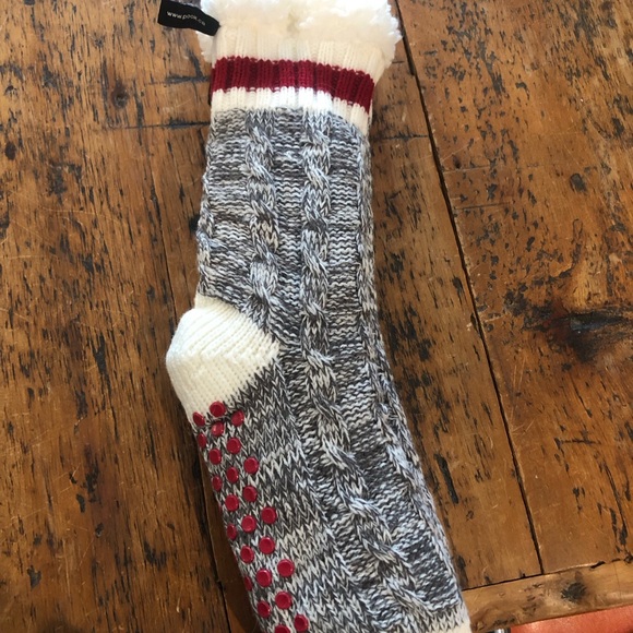 POOK Juicy Jumbo Cozy Gray Cable Knit Socks - Picture 1 of 3